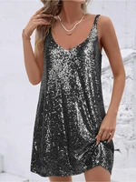 NOVEDAD DE VERANO 2025, vestido sexy sin mangas con escote en V profundo y espalda descubierta para mujer, minivestido sin mangas a la moda para fiestas