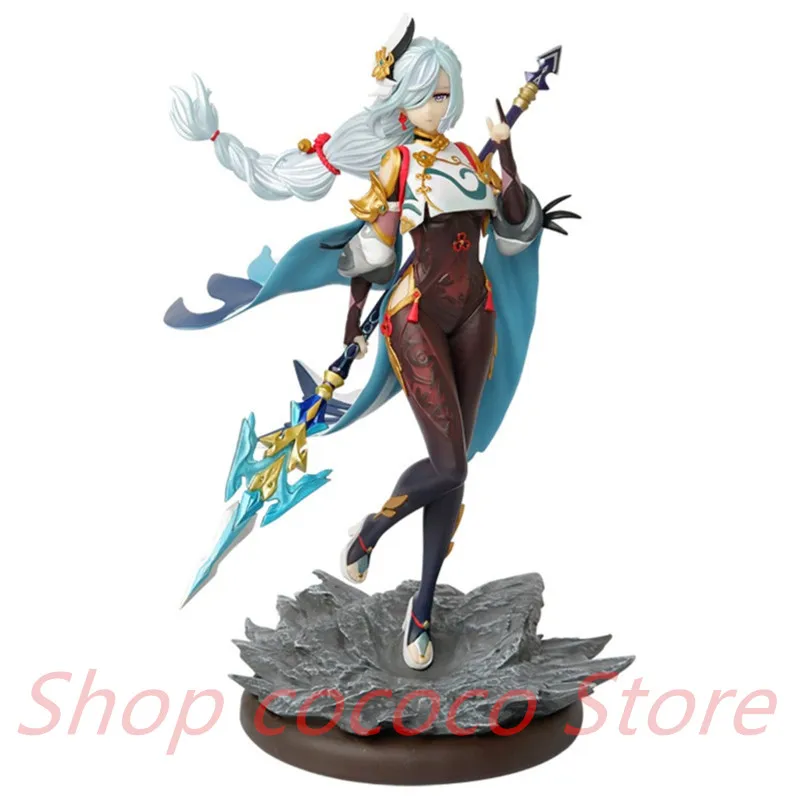 29cm Genshin Impact Anime Figures Shenhe Statue Game Action Figure Collectible Decoration Model Doll Toys Gifts Pvc Pre-order