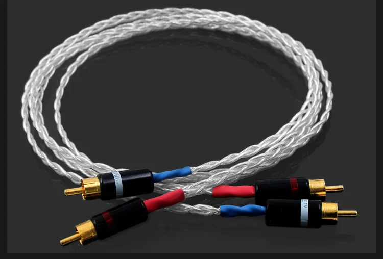 

HIFI 8AG single crystal silver RCA audio signal cable HIFI grade amplifier audio lotus audio