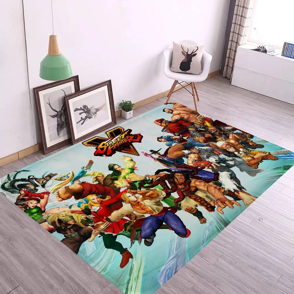 Game S-Street Fighter Floor Mat Rectangle Anti-slip Home Soft Badmat Front Door Indoor Outdoor Mat Welcome Doormat
