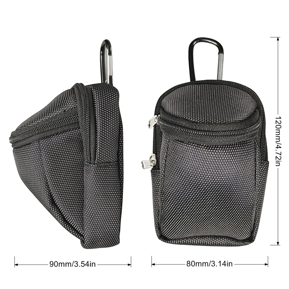 Golf Balls Bag with Hook, Canvas Golf Pouch, Hold 2 Standard Golf Balls or 1 Park Golf Ball, Mini Ball Storage Bag, 2 Pcs