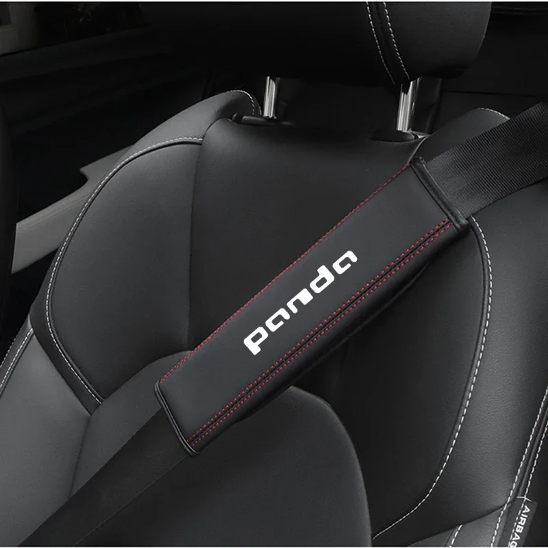 For fiat panda 1pc Cowhide Car Interior Seat Belt Protector Cover For fiat panda car Auto Accessorie