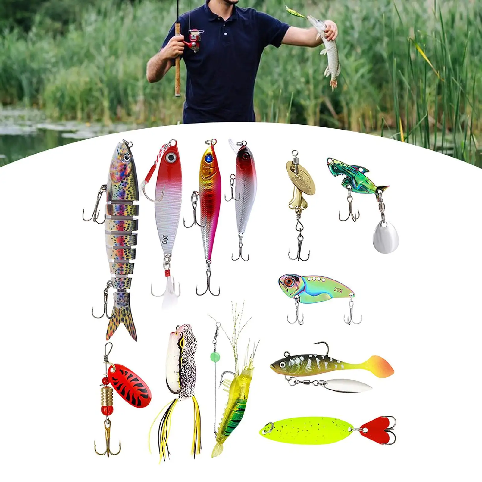 Fishing Advent Calendar Portable Fishing Tackle Christmas Gifts Christmas Fishing Lures Set for Men Dad Boyfriend Grandpa Adults