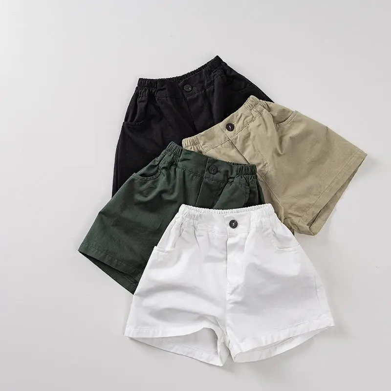 

2025 Summer New Children Shorts Thin Cotton Boys Casual Pants Comfortable Versatile Kids Girls Solid Loose Shorts Baby Clothes
