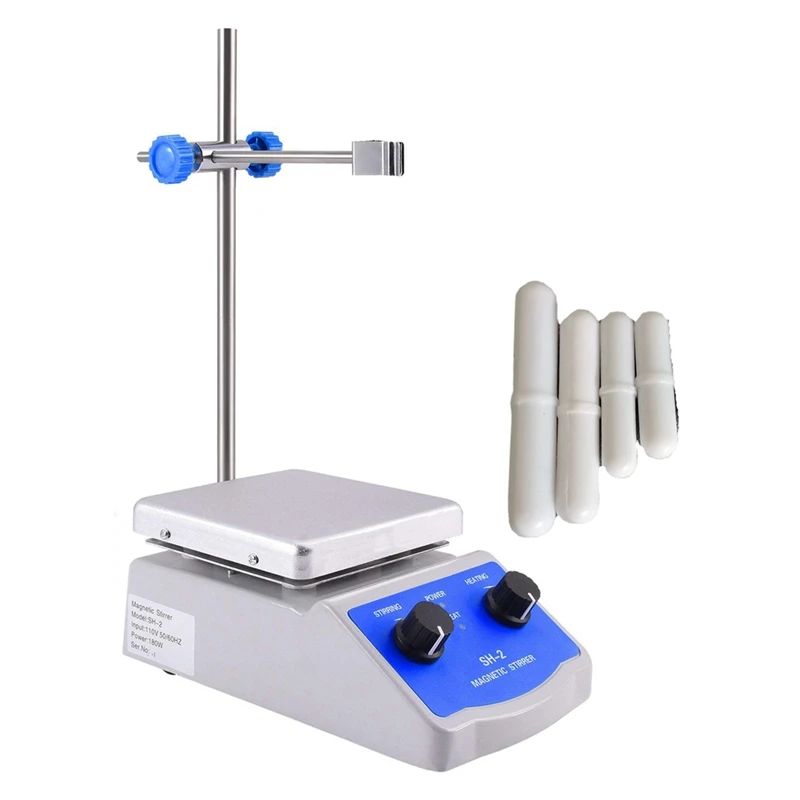 GTBL Magnetic Stirrer Hot Plate With Thermometer,2000ML Mixing Capacity Magnetic Hotplate Stirrer With Stir Bar Stand US Plug