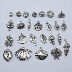 10pcs Antique Silver Color Plated Conch & Shell Charms Pendant Jewelry Metal Alloy Jewelry Marking Charms For Jewelry Making