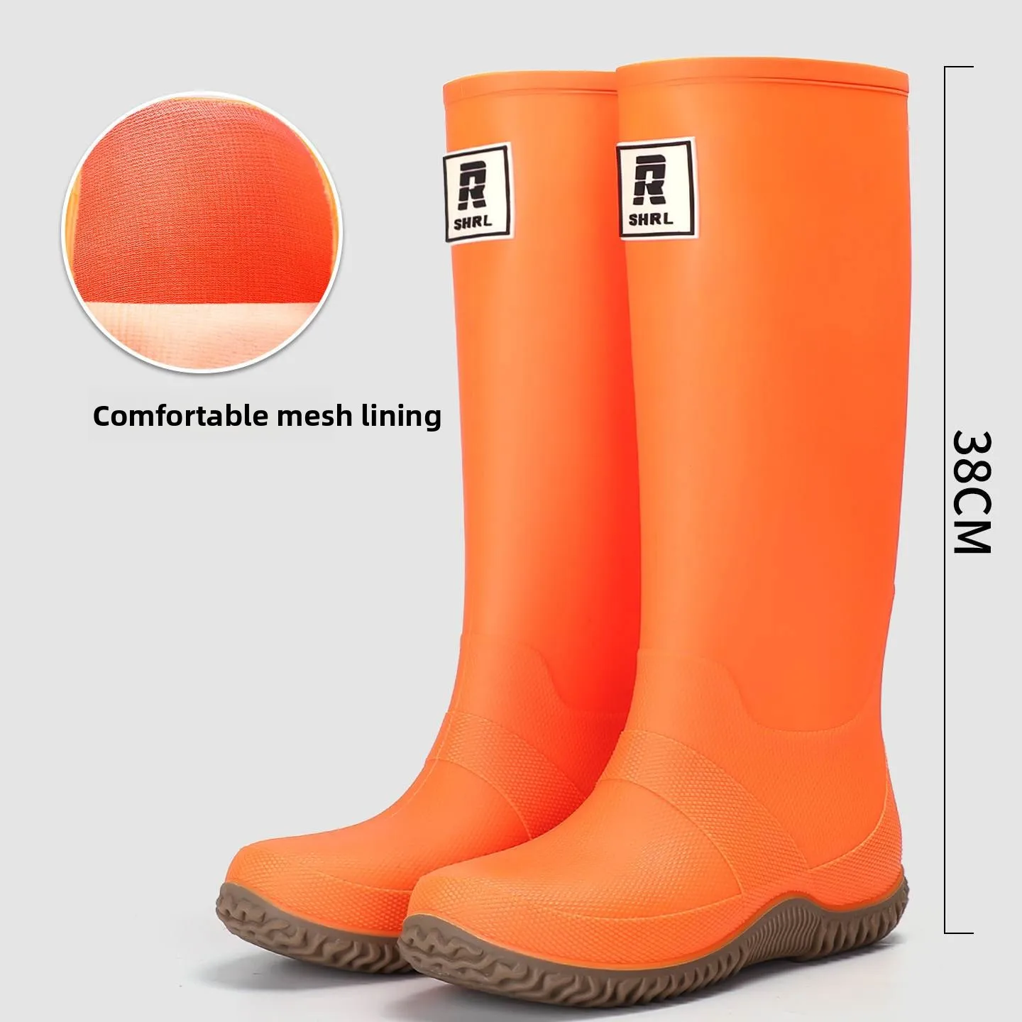 

Japanese Sle High-Tube Rain Boots Men's Outdoor Anti-Slip Waterproof Hiking Mountaineering Boots Comfortable Wear-Resistant...