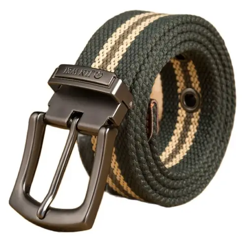 Imagen 2 del producto Cinturón táctico del ejército para hombre, correa de lona para deportes al aire libre, tejido práctico Simple, pantalones de vaquero de nailon