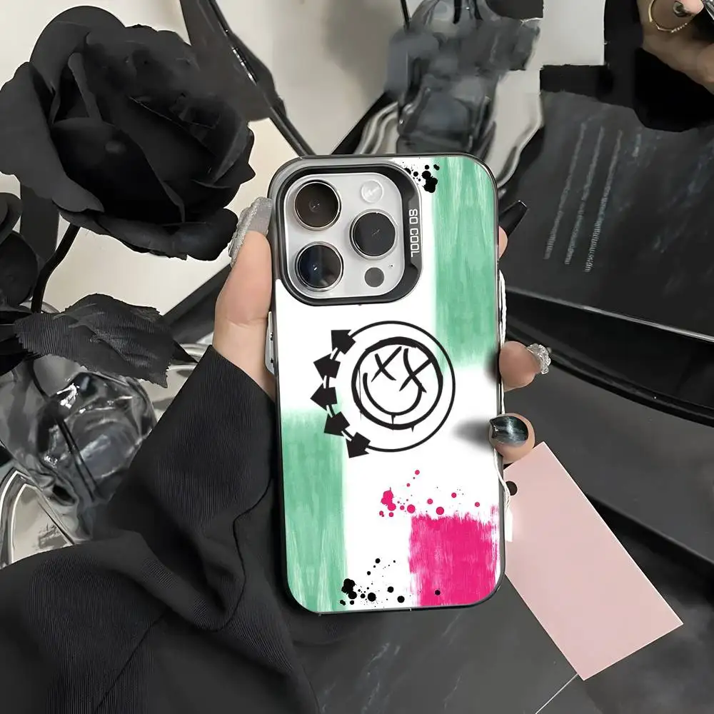 

Band B-Blink-182 Phone Case For iPhone 16 15 14 13 12 11 Pro Max Grey Black Matte Laser Metallic Aurora Funda