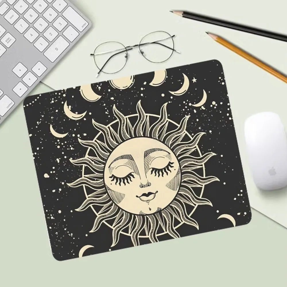 The Sun Moon Tarot Card Mousepad Computer Desk Mat Table Keyboard Pad Laptop Cushion Non-slip Deskpad