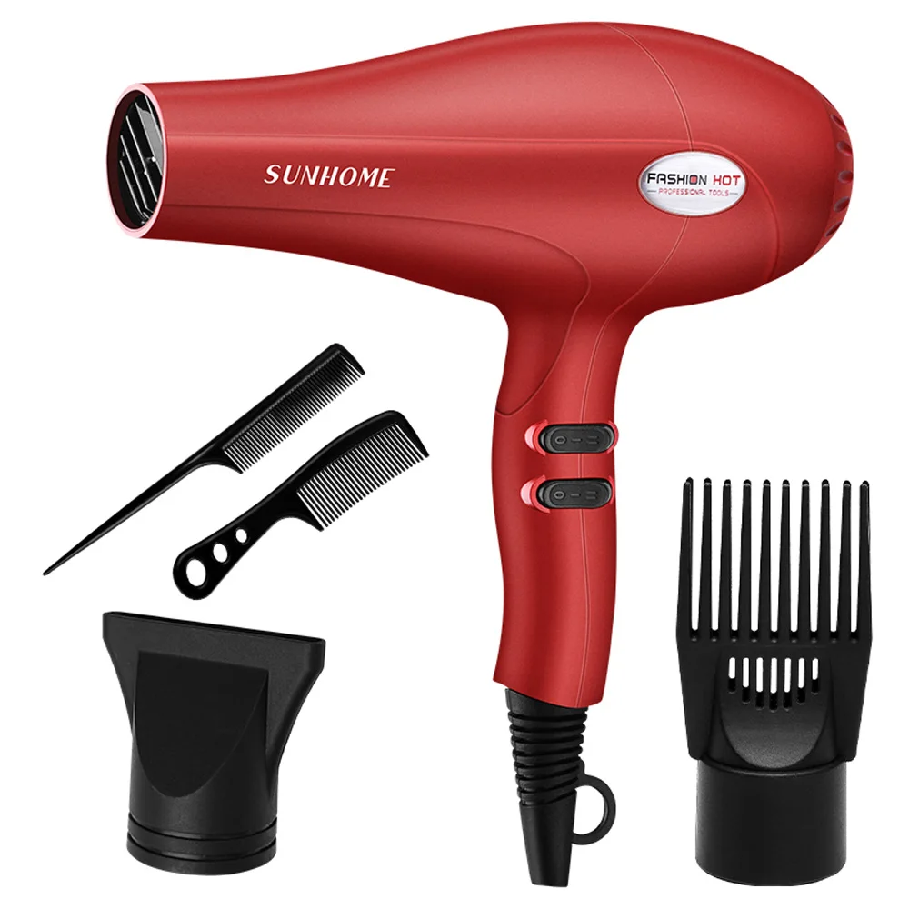 SUNHOME 5-Piece Professional Hair Dryer,1800W Negative Ionic Fast Dry Low Noise Blow Dryer  with 2 Nozzle And 2 Comb