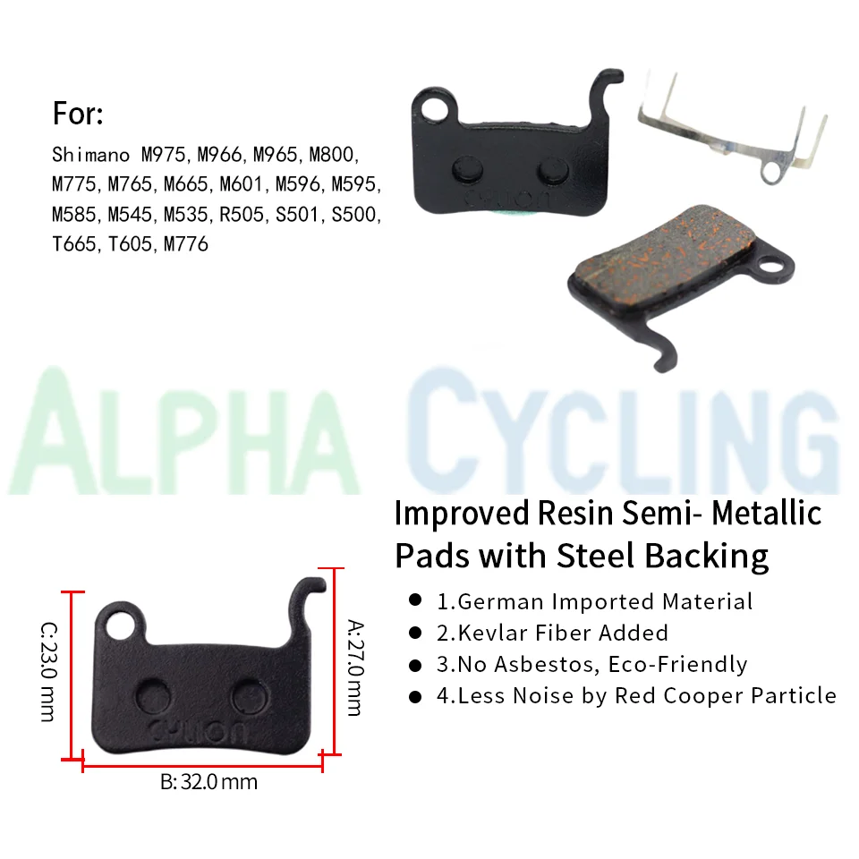 ExPlus Bicycle Disc Brake Pads for  Shimano M975/M966/M965/M765/M775/M776/SLX M665/Deore LX M585/M596/S500/S501/M545/R505/T605