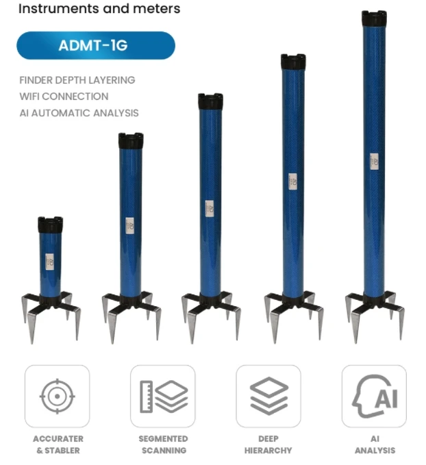 ADMT-1G Accurate Cell Phone Display Underground Gold， 2D/3D automatic imaging，100M Segmented depth measurement，WIFI connection