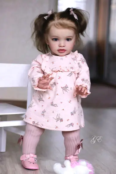 NPK 26inch  Unpainted Unfinished DIY Blank Fresh Color Reborn Pippa Doll Parts with Cloth Body and Eye