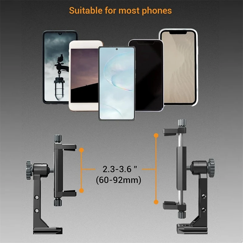 360 Rotatable Smartphone Tripod Mount Clip W Cold Shoe Arca Phone Holder Clamp For Photography LED Microphone Magic Arm Durable