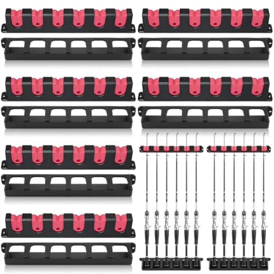 

6set Fishing Rod Holders for 18 Garage Fishing Rod Rack Wall Mount Fish Pole Holders for Boat Room Vertical Horizontal Pole Sto