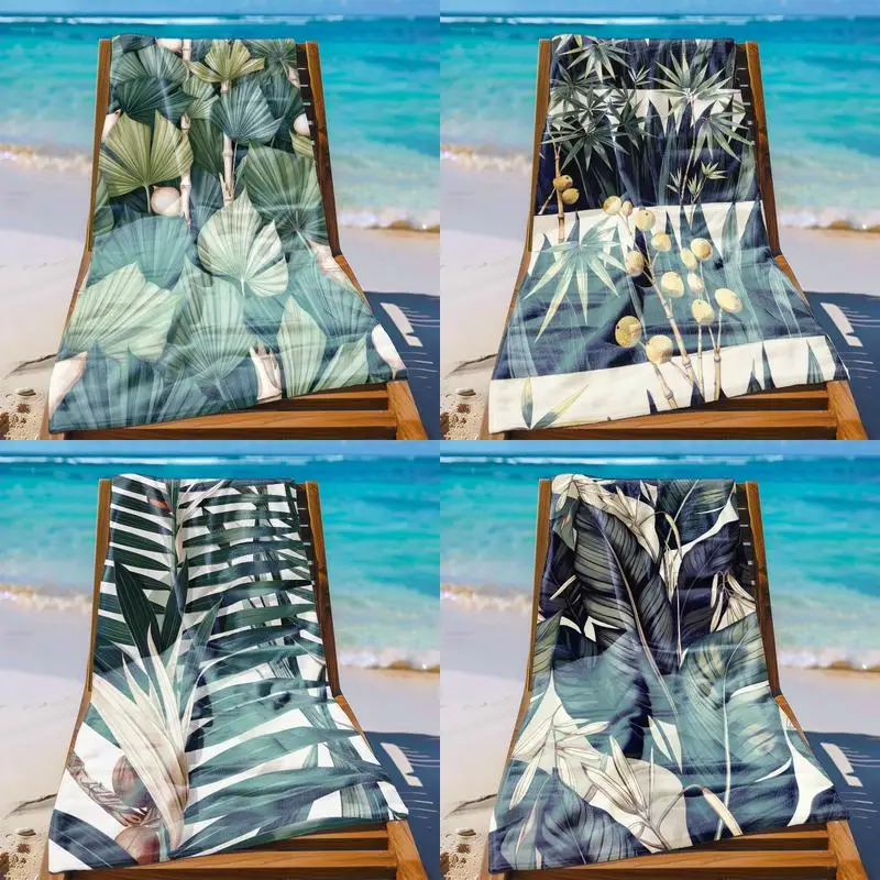 

Tropical Beach Printed Beach Towel Patterned Sunscreen And Windproof Suitable For Swimming Pool Camping Travel Blanket
