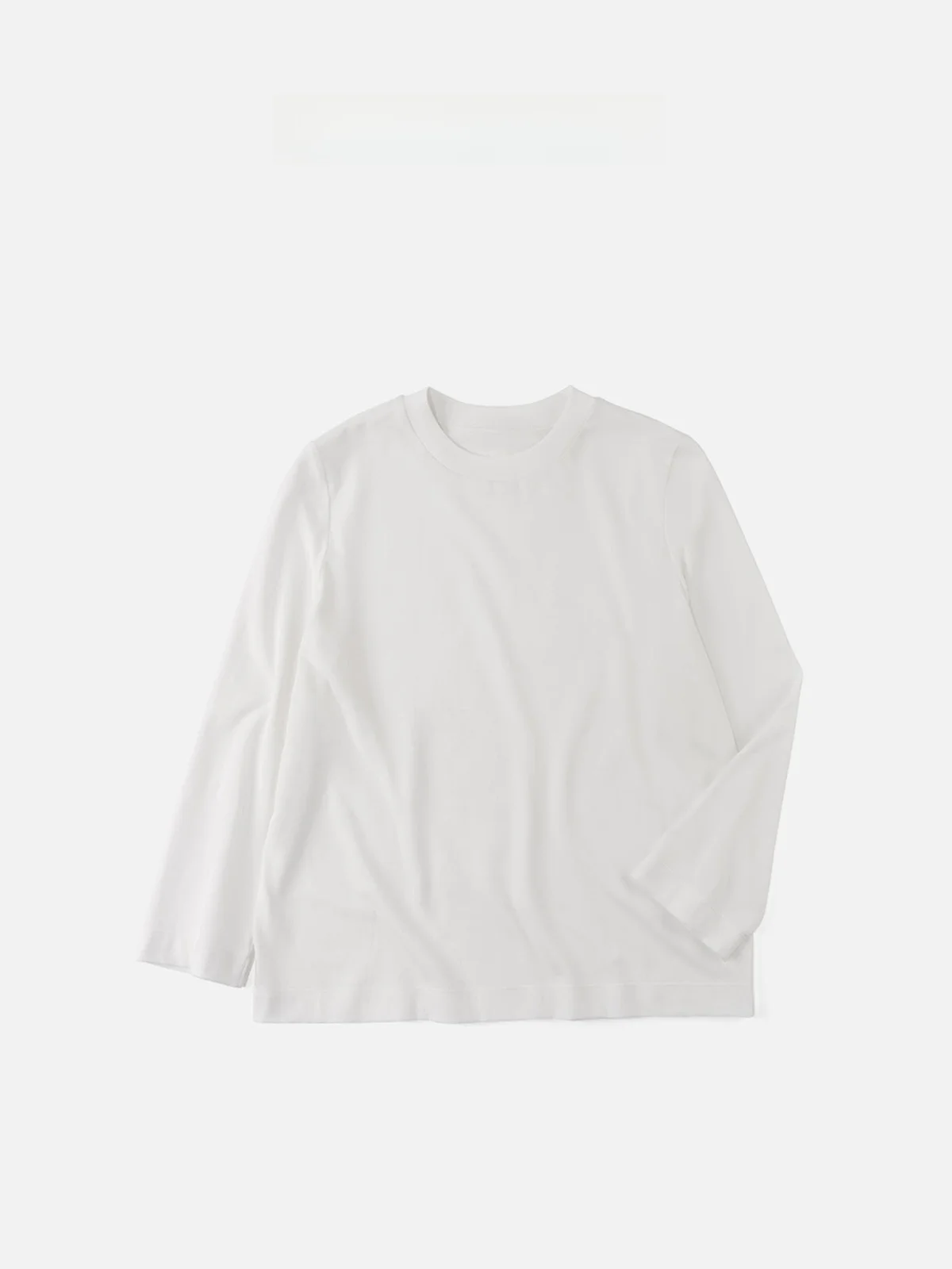 

Comfortable White Long Sleeve round Neck T-Shirt Women's Pure Color Spring Early Cotton Breathable Skin-friendly Casual Style