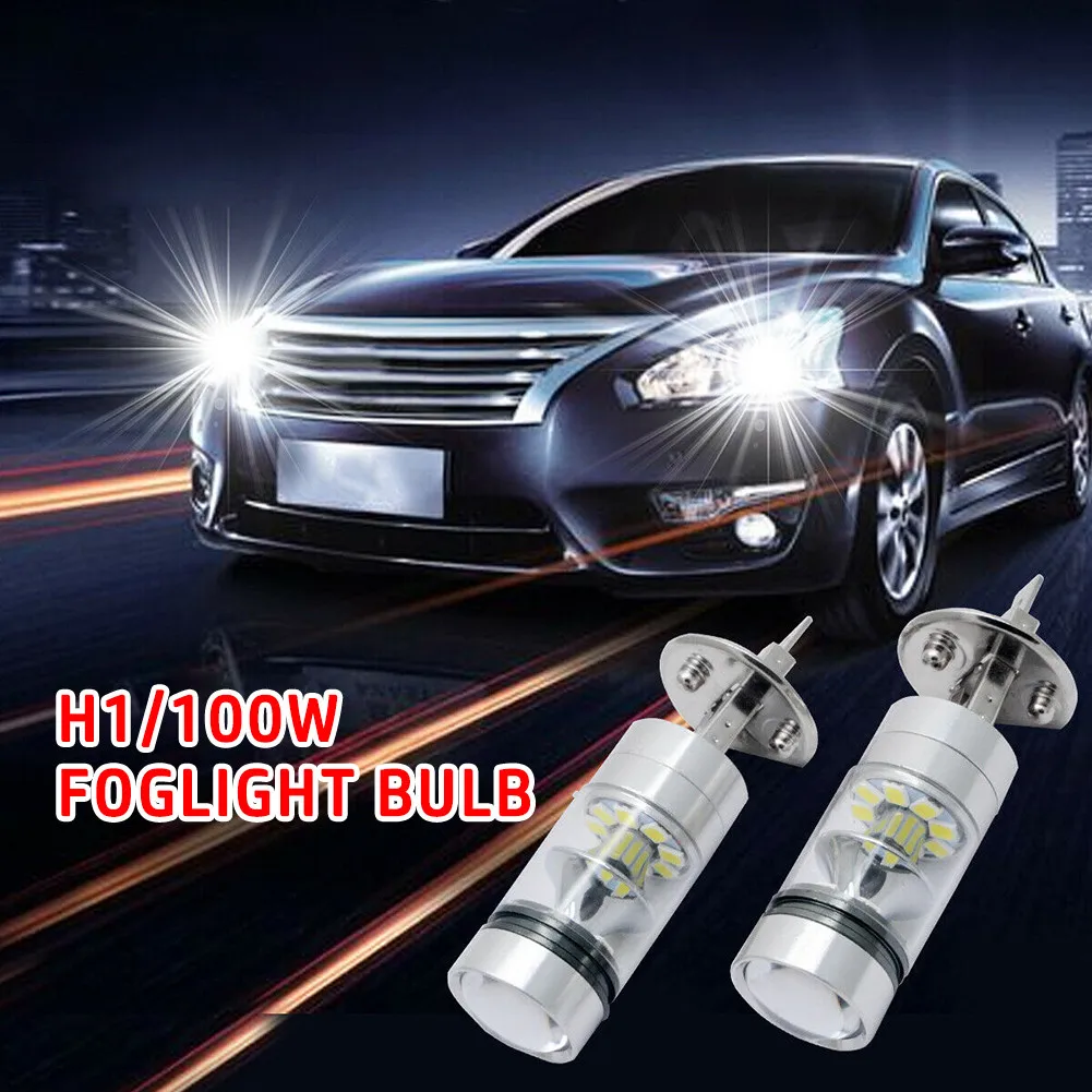 Brand New High Quality Hot Sale H1 100W Bulbs White 85*24 (mm) Car H1 Headlight LED Lights Super Bright 100W 2pCS