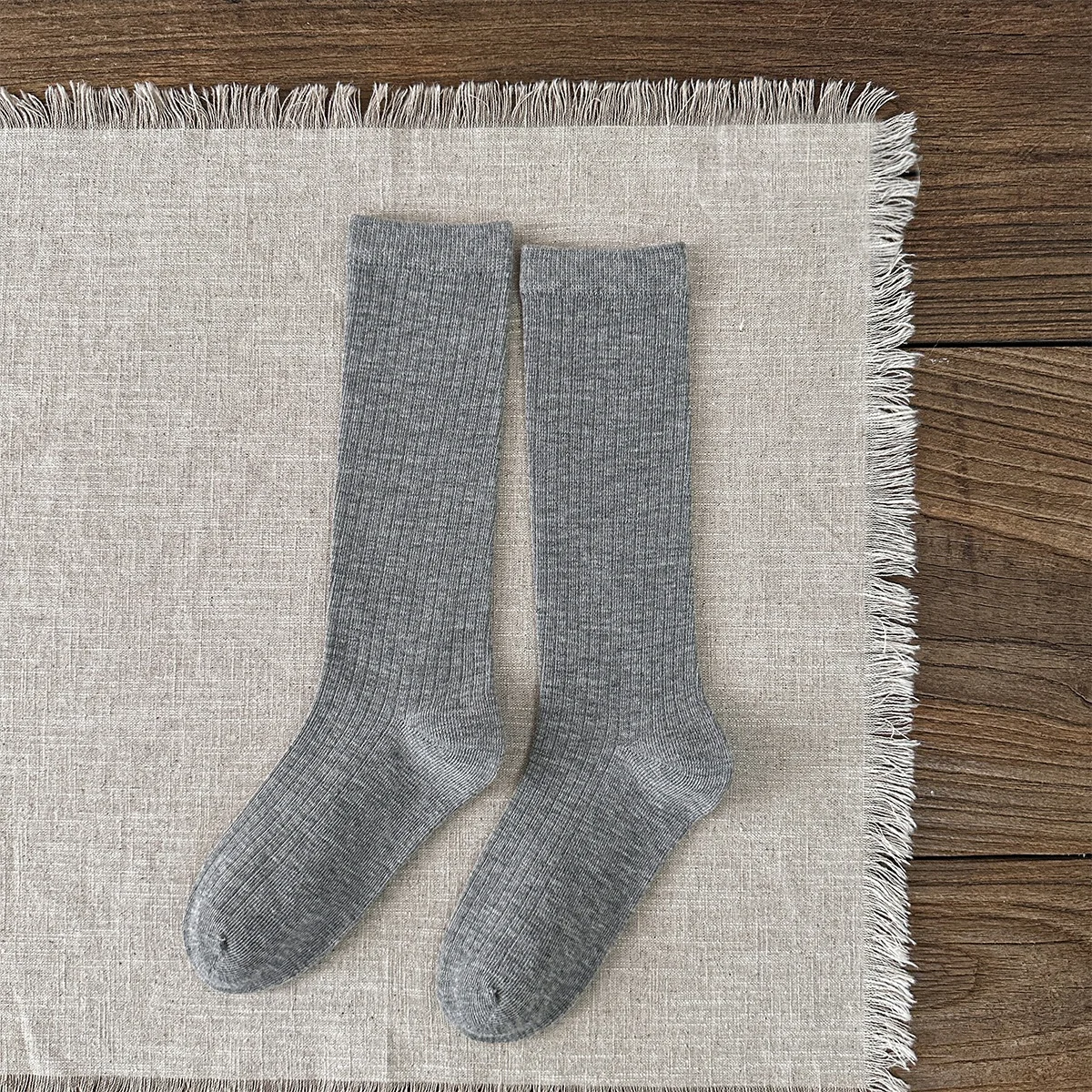Kindersokken Voor Meisjes Jongens Casual Kids Student Kousen Katoen Lente Herfst Baby Lange Kalf Kind Sok College Stijl 3-12Y