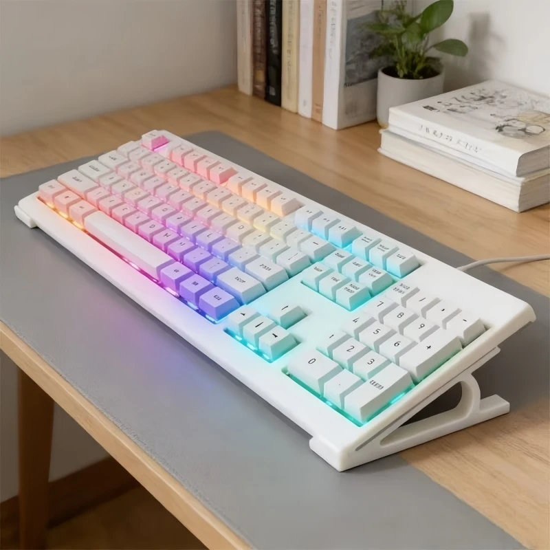 4Pcs Ergonomic Keyboard Riser Anti‑Slip Keyboard Stand Space‑Saving Desktop Organizer for Home‑Office  and Gaming Keyboards