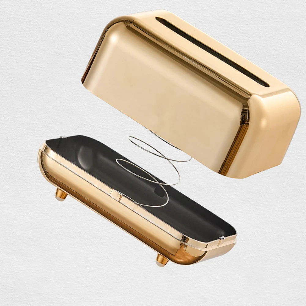 

Guest Reception 18 * 12 * 11cm Napkin Holder Removable Tissue Stylish Ornament ABS Material Compact Size For Kleenex