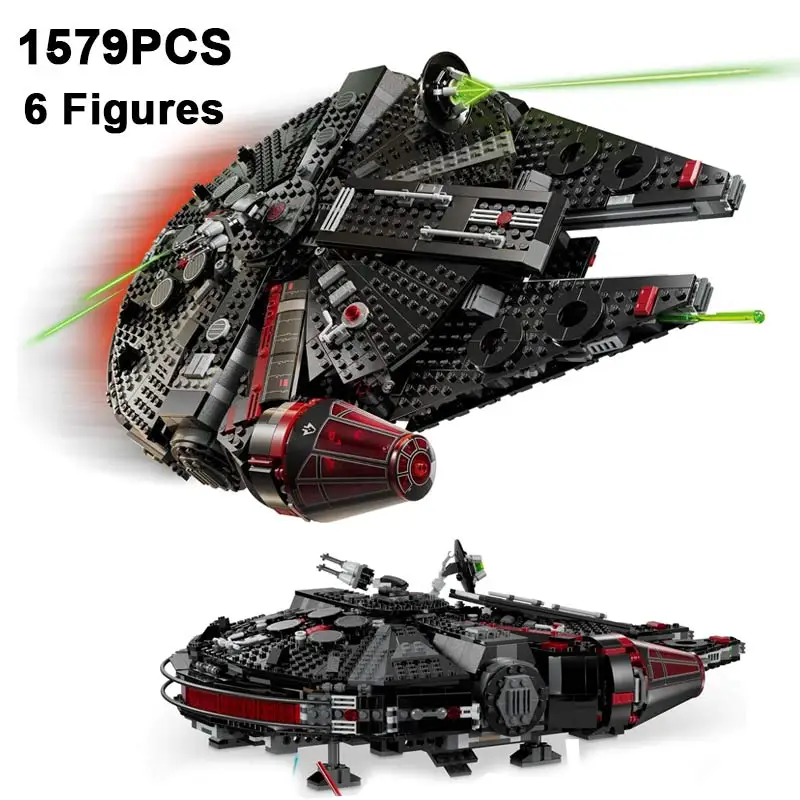 Blocs de construction de vaisseau spatial du film Space War The Dark Falcon, 1579 pièces, avec 6 figurines, briques à assembler, jouet cadeau pour Fan adulte
