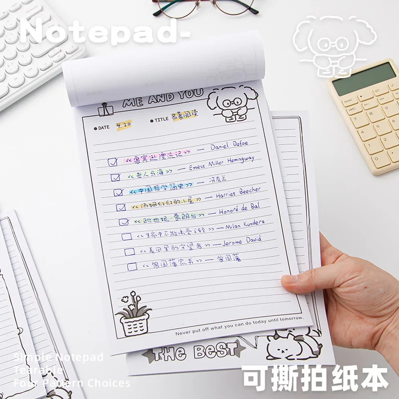 A5 Kawaii Memo Pad 30 Sheets Lined Student Learning Note Paper Easy Tear Line Office School Supplies Notepad Korean Stationery