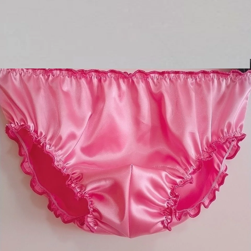 Man\'s Pink Silky Touch Elastic Waist Panties&briefs Live Show Dance FKK Party Private (big size have handmake)