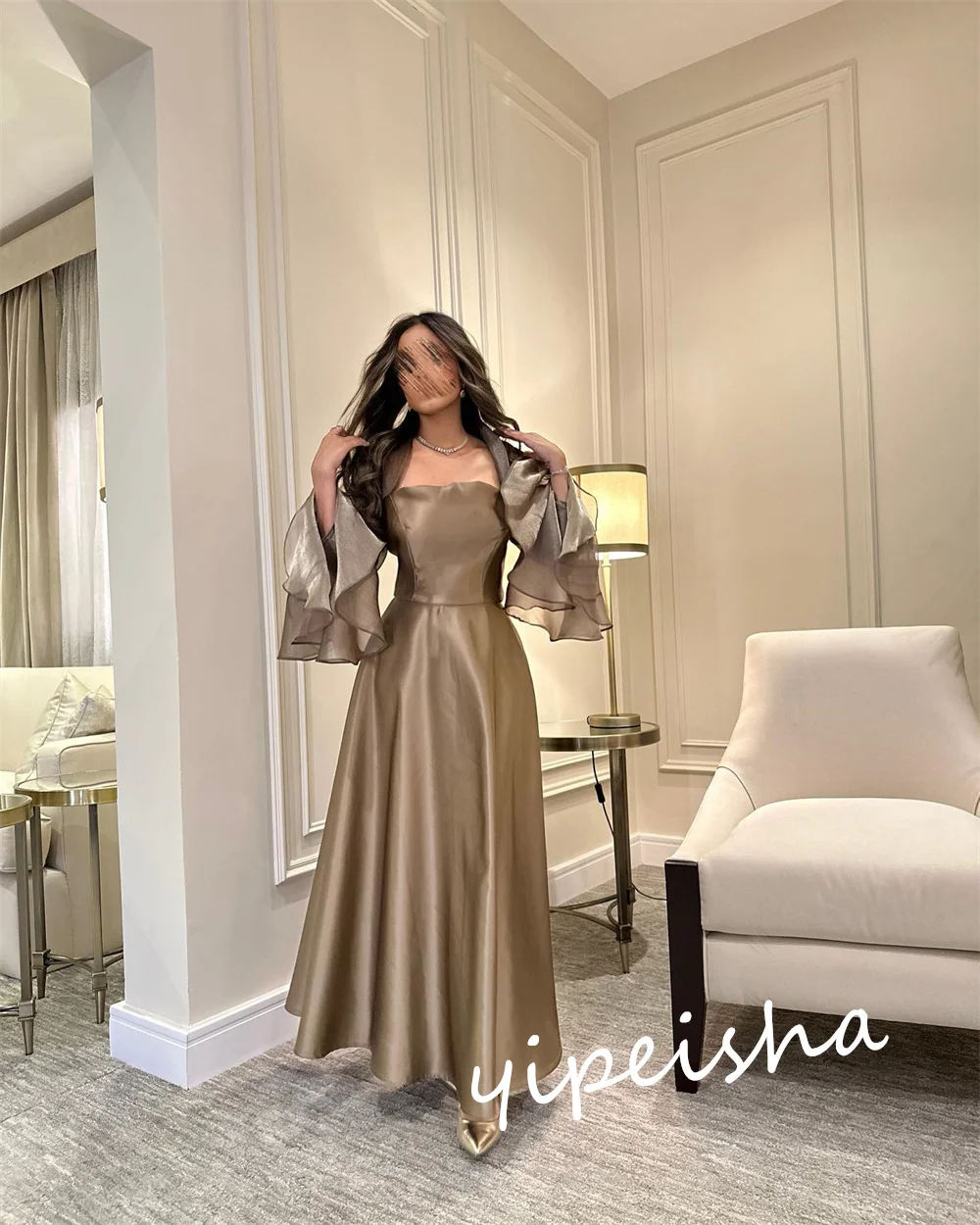 Prom Dress Saudi Arabia Prom Dress Saudi Arabia Satin Celebrity Ball Gown Square Neck Bespoke Occasion Dress Floor Length