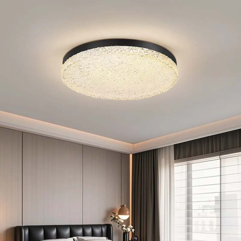 Modern Led Ceiling Lights The Bedroom Black Walnut Square Acrylic Lamps Living Room Dining Study Nursery Indoor Lighting Fixture