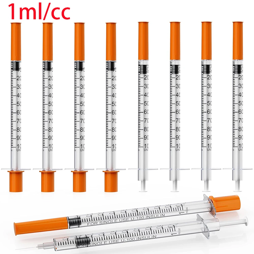 100 jeringas de plástico de 1 ml, adecuadas para uso veterinario y dispensación de adhesivos industriales