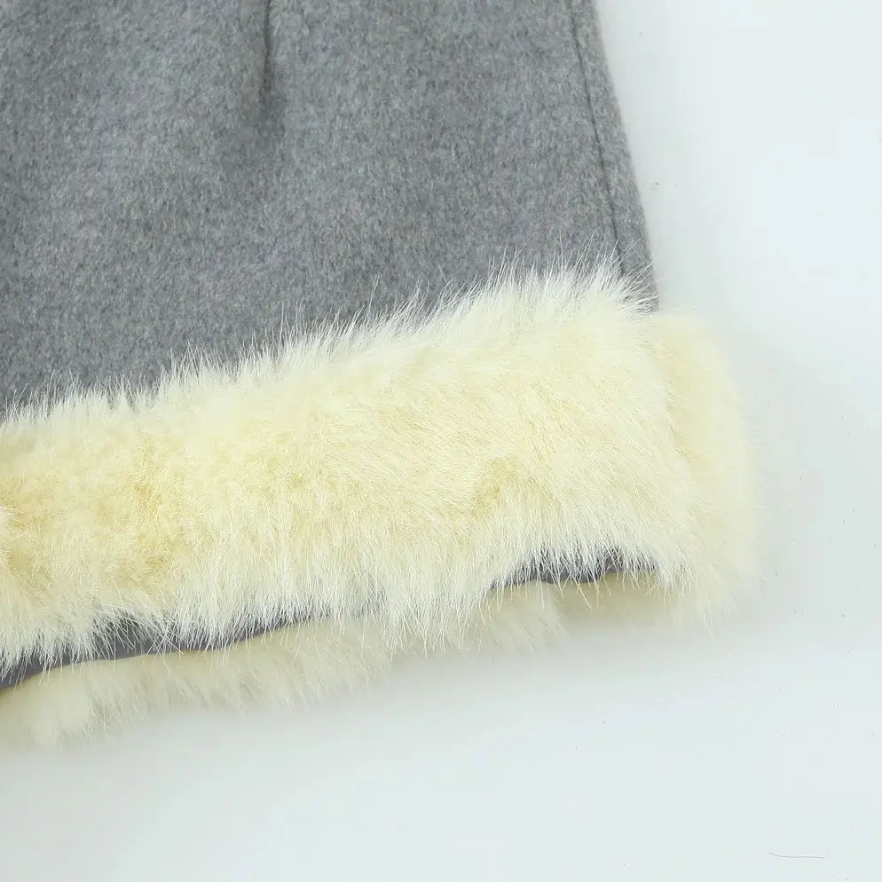 Women Fall Winter Elegant Shorts Faux Fur Splicing Shorts Fashion Elegant Cute Warm Shorts For Lady