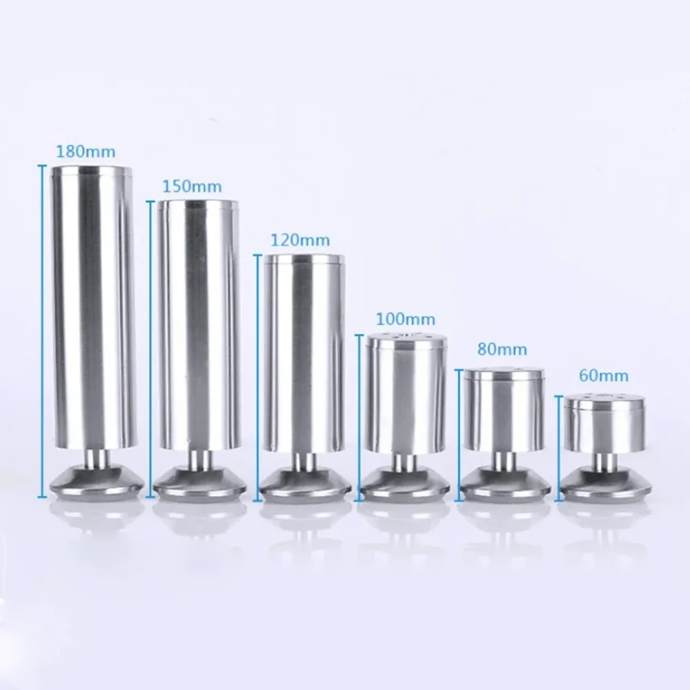 4Pcs Adjustable Stainless Steel Furniture Legs Replacement for Sofa Chair Table Desk 6-18cm