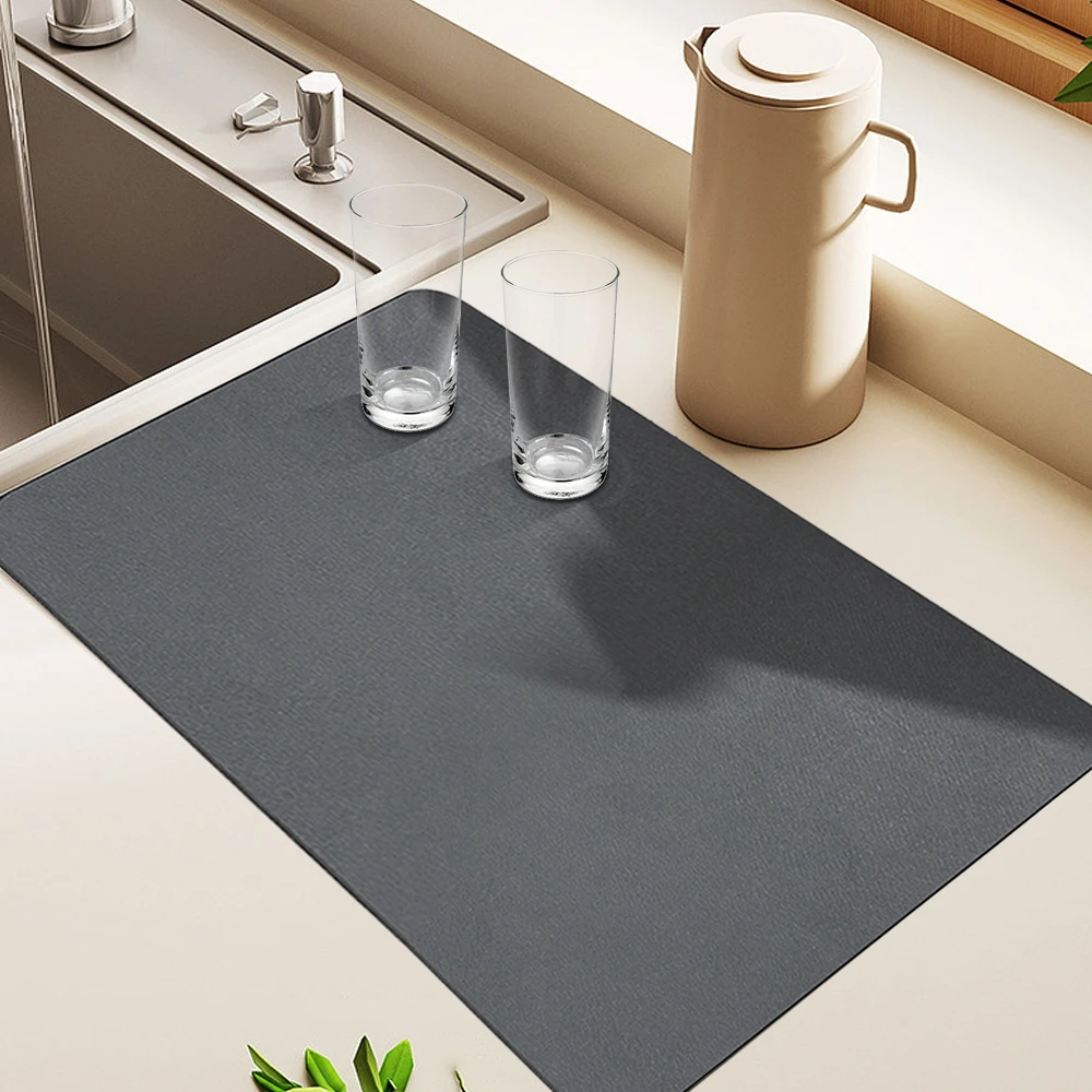 1pc Tableware Mat Super Absorbent Coffee Plate Large Kitchen Absorbent Drying Pad Quick Drying Drainage Pad