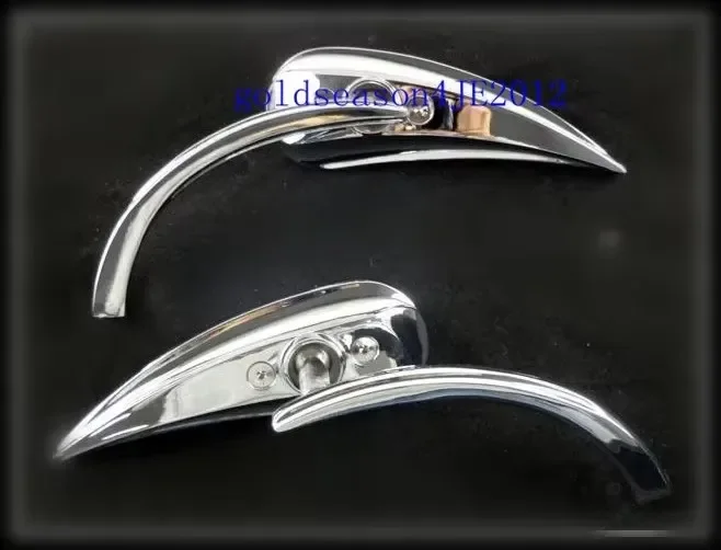 

Motorcycle 4" Chrome Teardrop Rearview Side Mirrors for Harley Honda Kawasaki Suzuki Yamaha Touring Cruiser Chopper Custom