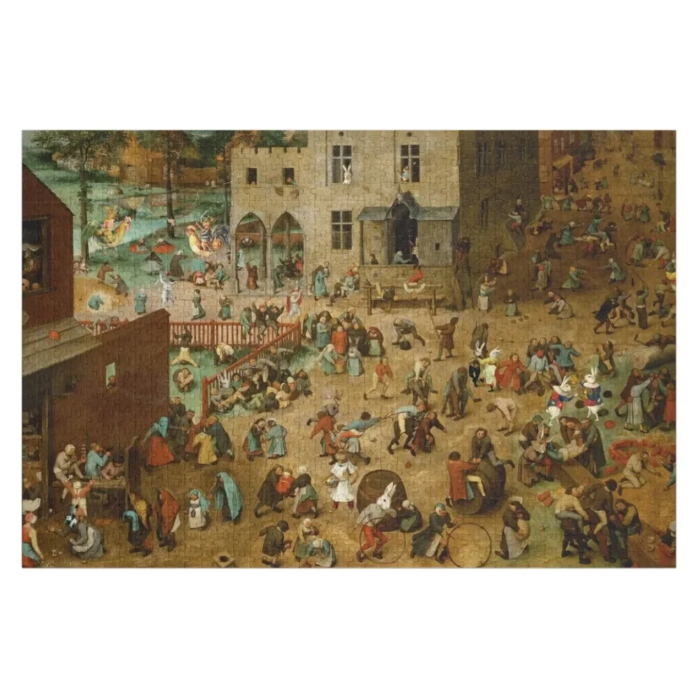 Bunny Games - Medieval/Renaissance Hidden Objects with Rabbits Jigsaw Puzzle Personalize Custom Gift Jigsaw Custom Puzzle