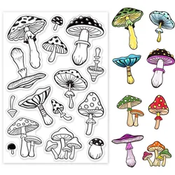 1 arkusz grzyb przezroczysty stempel do tworzenia kartek Agaric silikonowy przezroczysty stempel gumowa przezroczysta pieczęć do DIY Scrapbooking