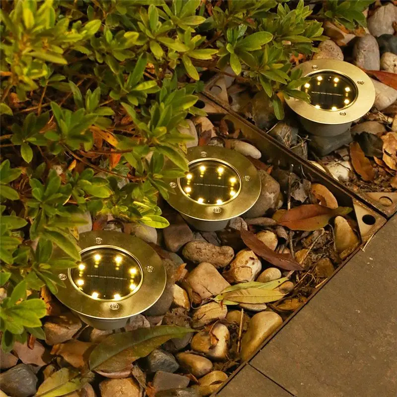 A25I-أضواء أرضية تعمل بالطاقة الشمسية في الهواء الطلق مصباح LED مقاوم للماء لحديقة ساحة خطوة والممشى أضواء LED بيضاء دافئة للطاقة الشمسية سهلة في #2