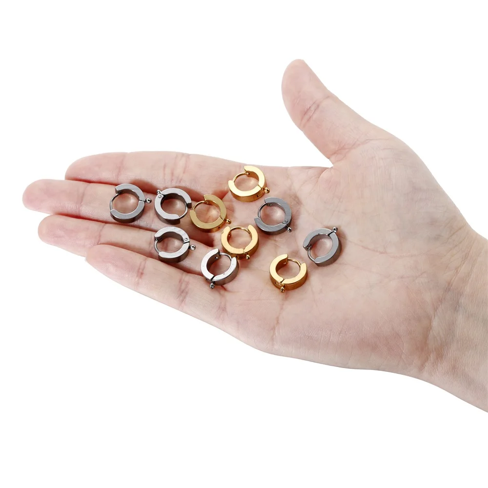 10pcs/lot Stainless Steel Gold Huggie Earring Hooks Ear Post Findings for Clips DIY Jewelry Components Accessories