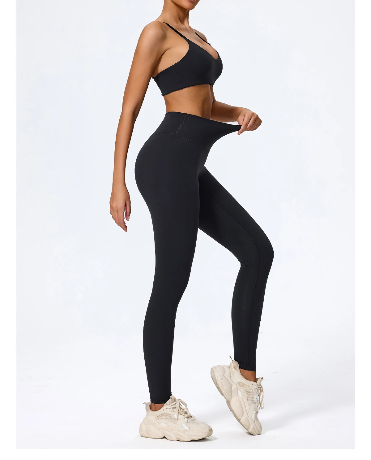 Ctenkevet Sommer Damen 2-teiliges Ärmelloses Sportset, Zweiteiliges Yoga-Set für Frauen, Hochgeschnittene Atmungsaktive Leggings, Sportbekleidung für Damen – Detail 29