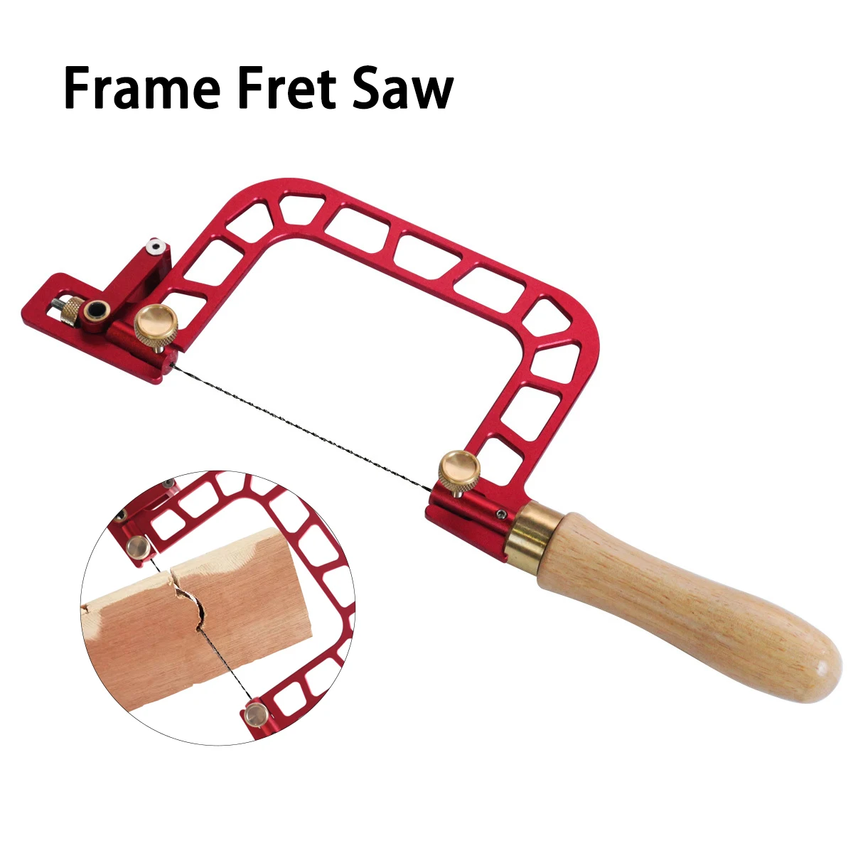 Versatil Hand Saw Coping Saw Tool Woodworking Aluminum Alloy Frame Wooden Handle Diamond Wire Cutting for Ceramics Glass Wood