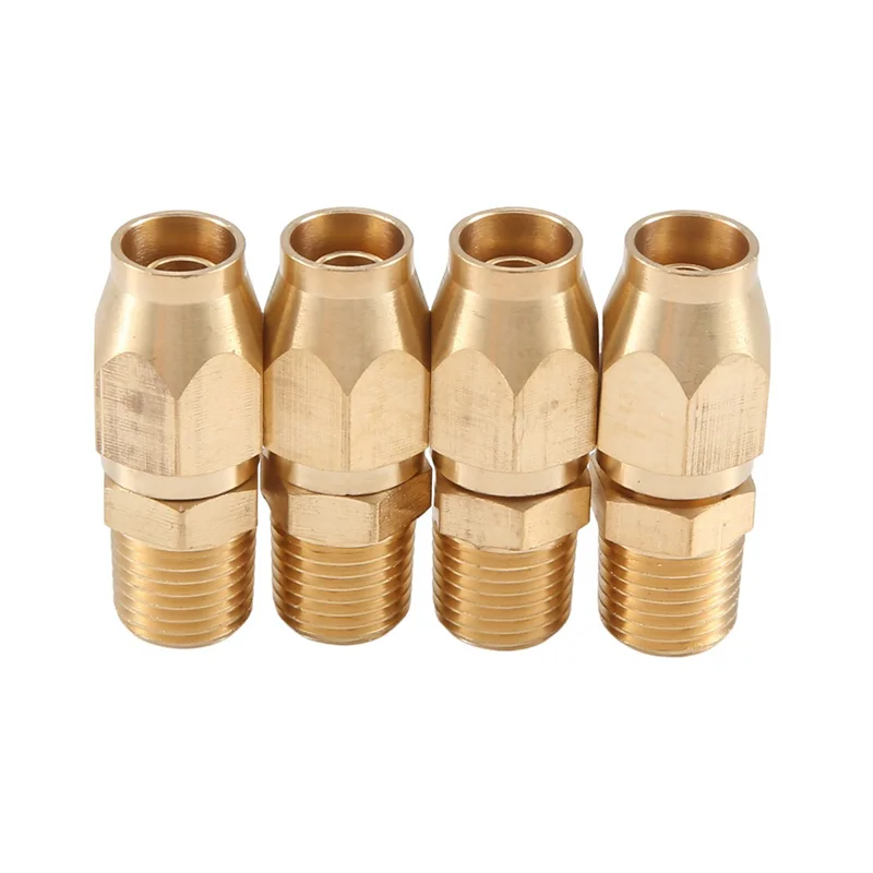 

4 Piece Brass Pneumatic Fitting Replacement Parts Gold For 1/4-Inch ID Hose X 1/4-Inch NPT