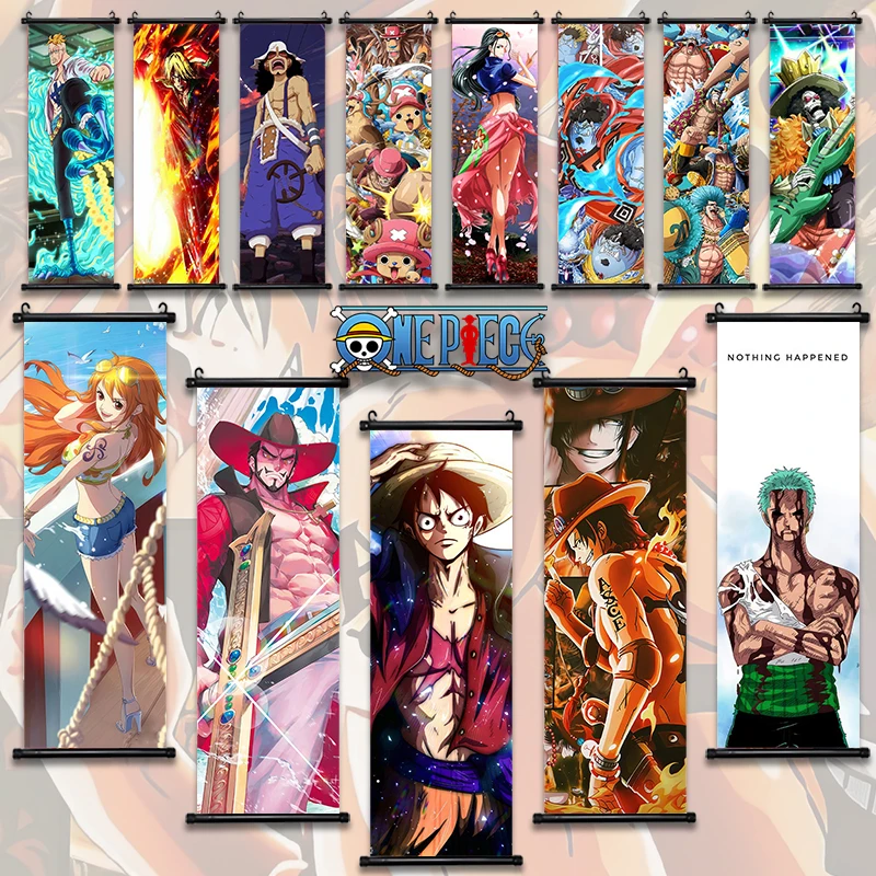 Anime ONE PIECE Poster Sanji Roronoa Zoro Canvas Luffy Painting Art Nami Print Kids Mural for Hanging Scrolls Room Decoration