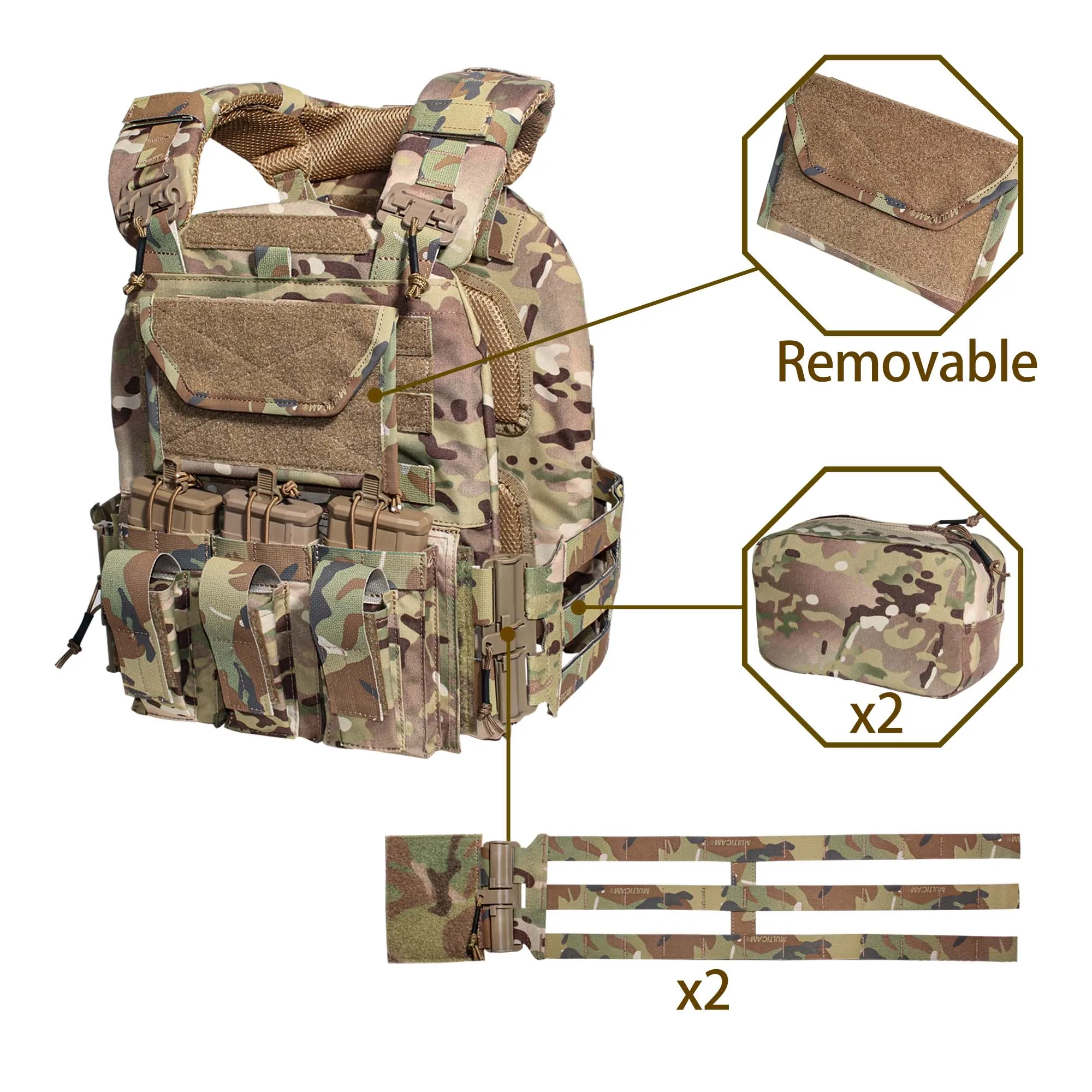 Outdoor Magazine Bag Camo Quick-break Sports Training Tactical Vest