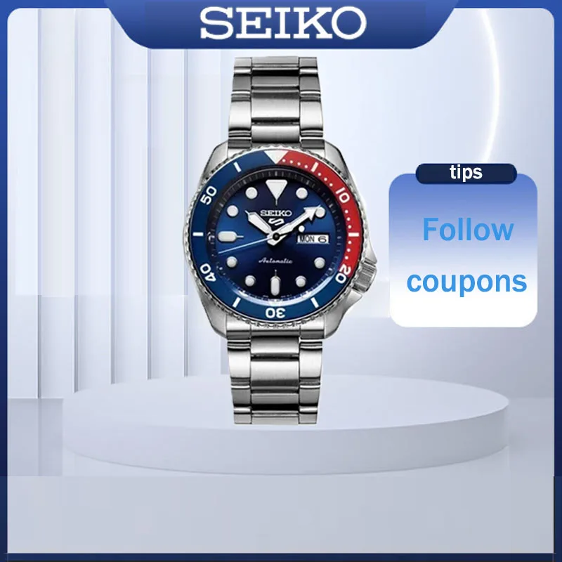 SEIKO Luxury Watch Men\'s Series Automatic Waterproof Steel Band Round Rotatable Wristwatches SRPD53K1 for Original Seiko 5