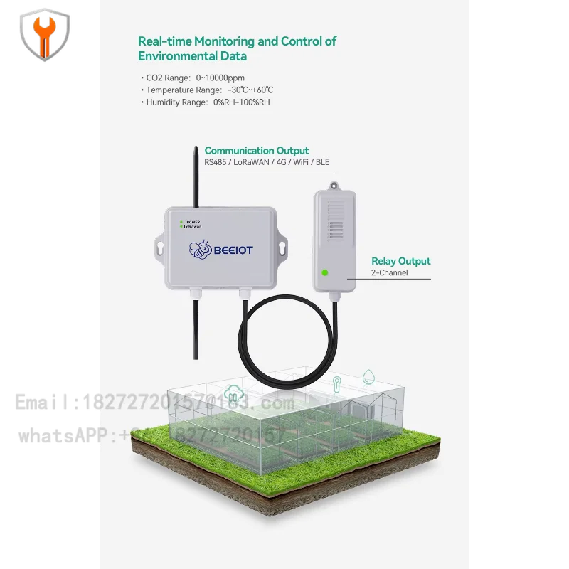 RS485 Modbus WiFi CO2 جهاز إرسال مستشعر درجة الحرارة والرطوبة لتربية الحيوانات الدفيئة