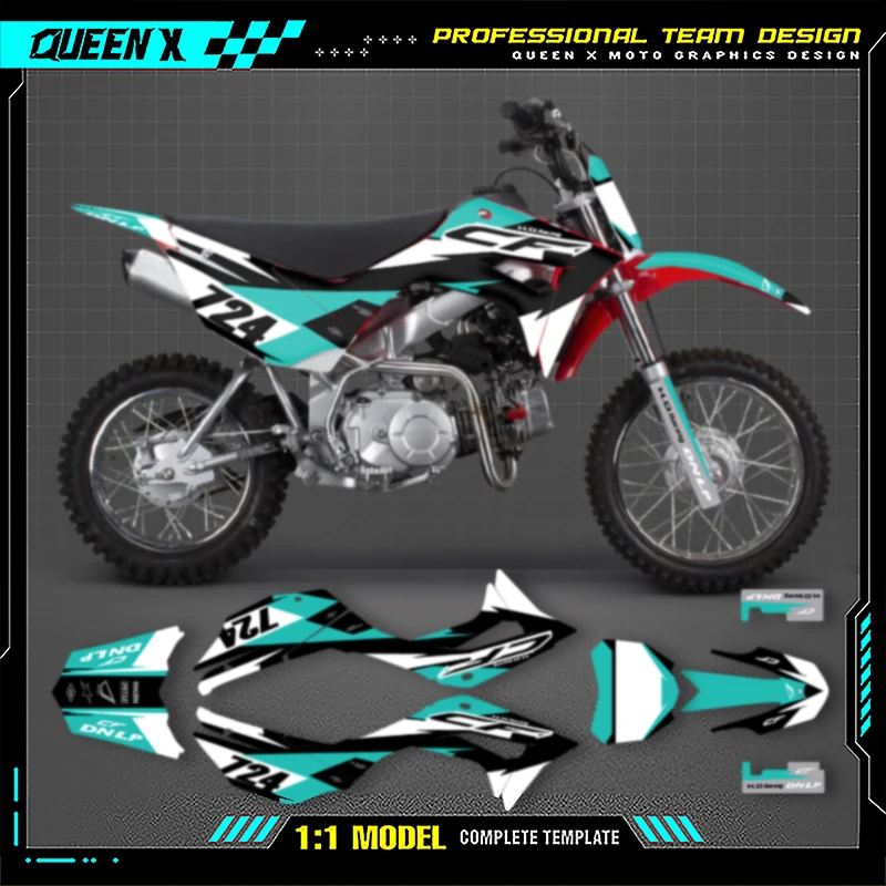 

QUEEN X MOTO, новый стиль, набор наклеек с графикой команды для HONDA CRF 2019 2020 2021 CRF110F 110cc 002
