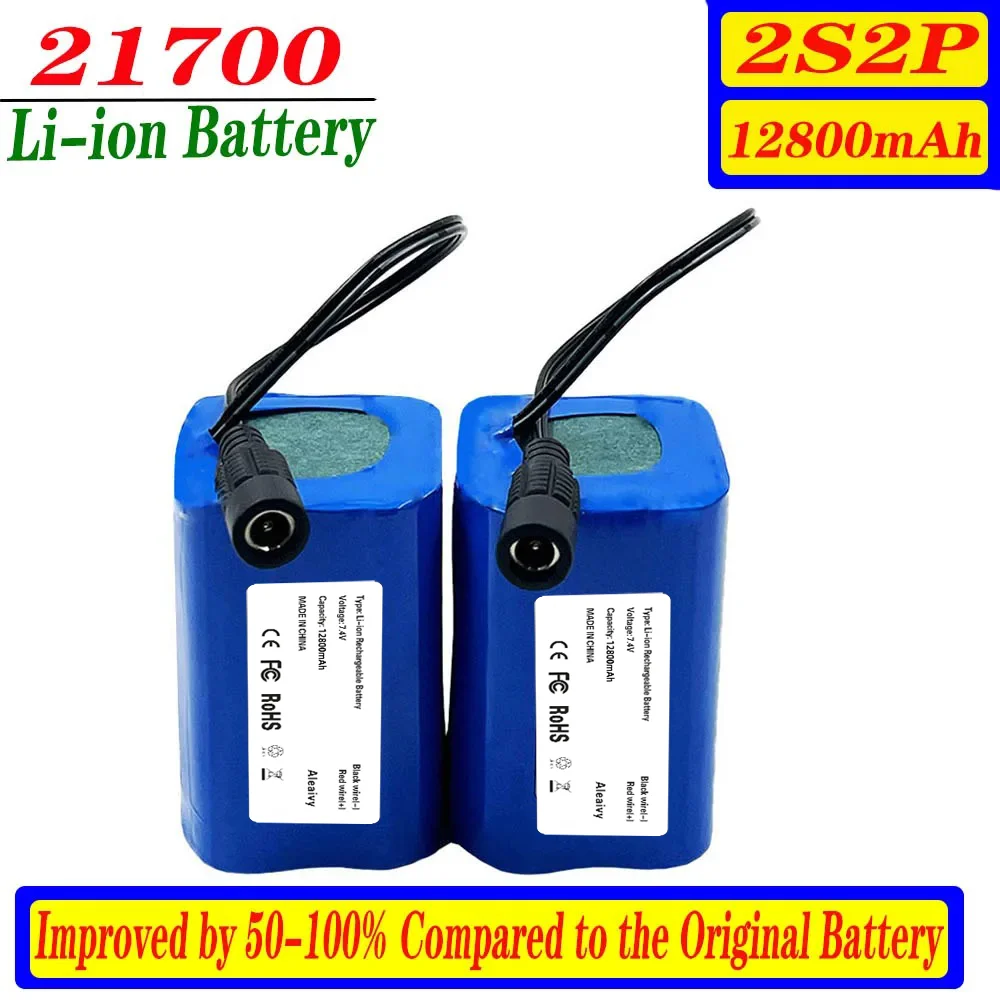 

21700 Lithium Battery 2S2P 7.4V 12800mAhUsed For T188 T888 2011-5 Remote Control Search Bait Boat Spare Parts RC Toy Accessories