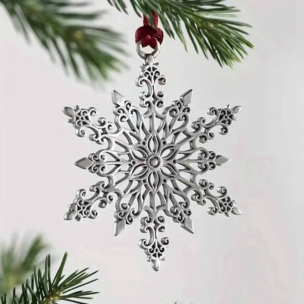 Double-Sided Metal Snowman Pendant Santa Claus Snowflake Solid Pewter Christmas Tree Ornament Printing Gnomes